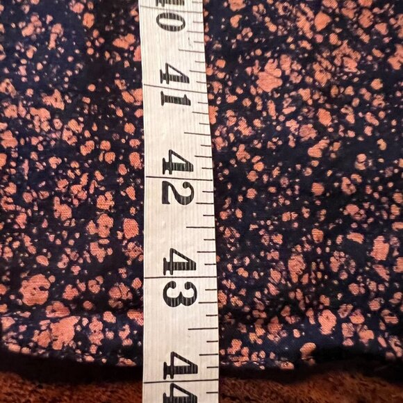 Handmade Navy & Peach Batik Kaftan Dress With Floral Patterns & Tie Neckline S - Picture 6 of 8